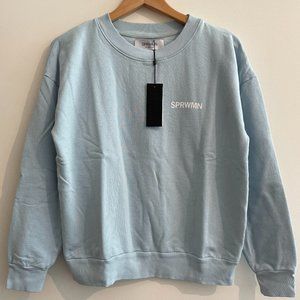 SPRWMN Baby Blue Cotton Tiny Logo Sweatshirt